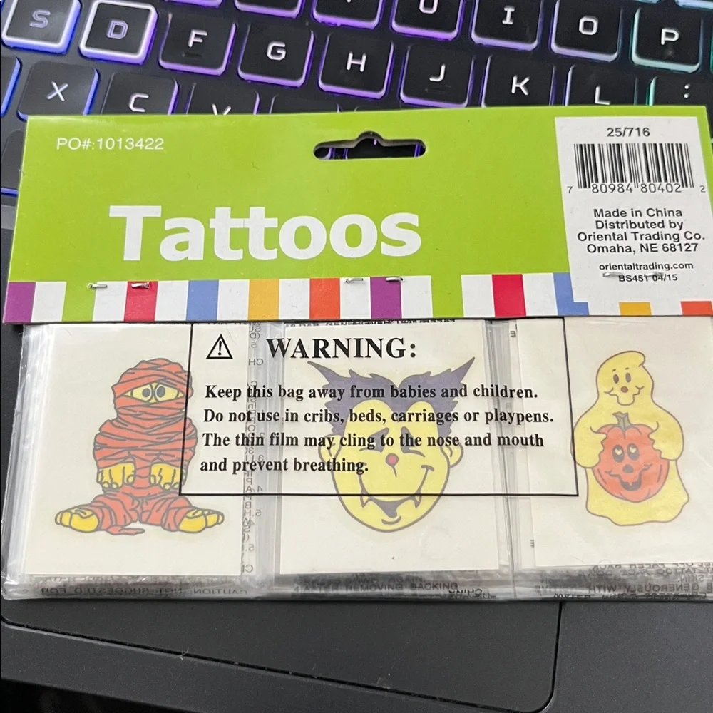 Halloween Glow in the Dark Tattoos 36 Pack